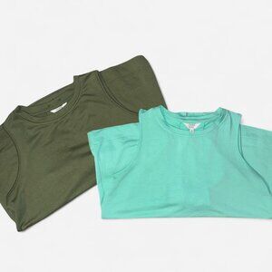 Set of 2 Crown & Ivy™ Women's Bow Back Baby Terry Top. Large! like new